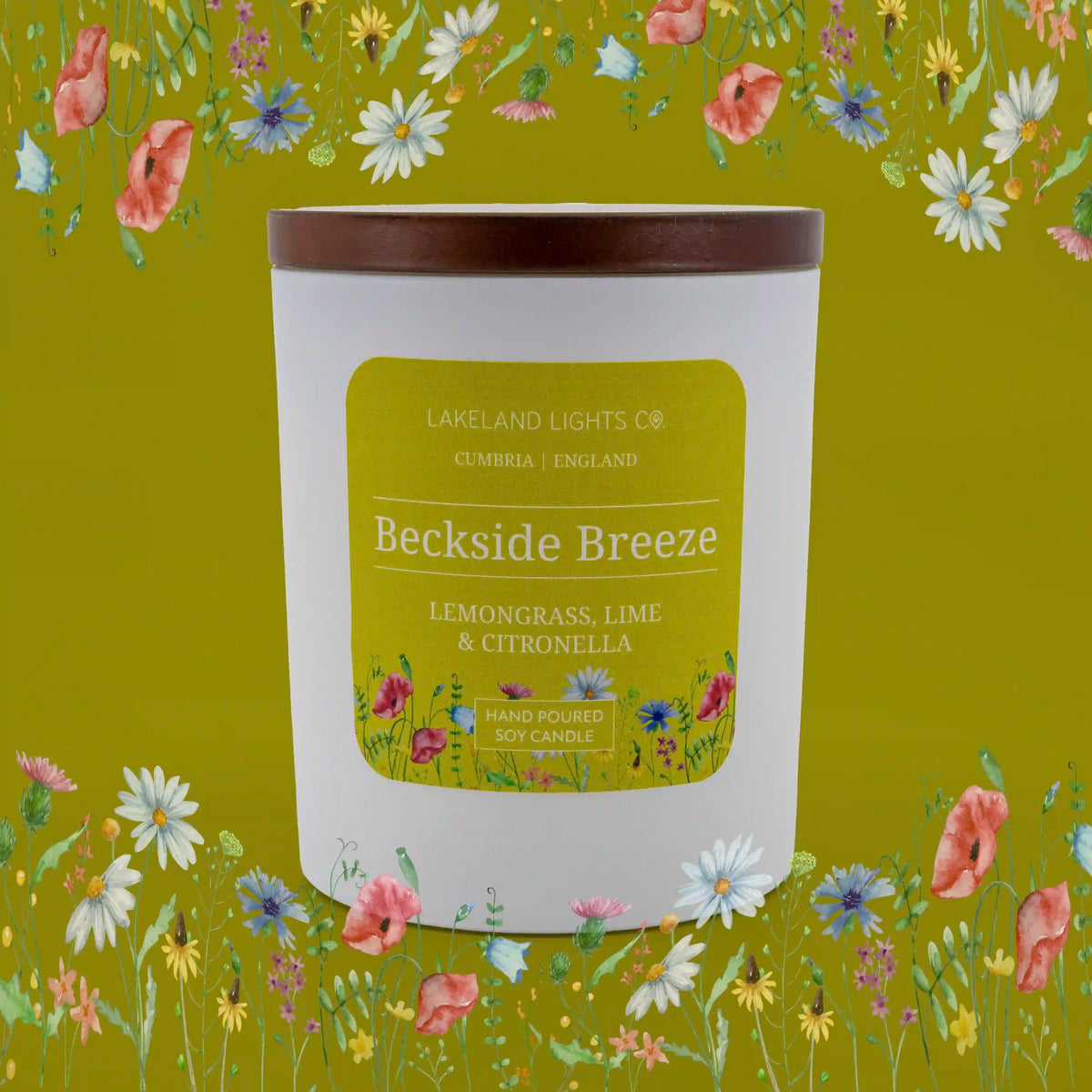 Lakeland Lights Company Beckside Breeze - Lemongrass, Lime & Citronella Soy Candle