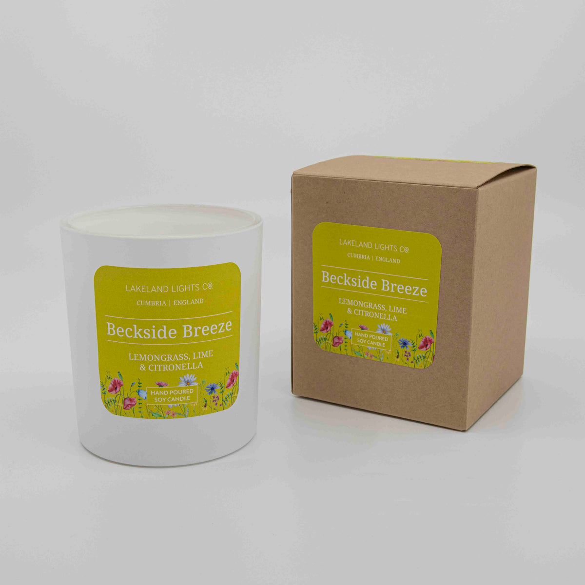 Lakeland Lights Company Beckside Breeze - Lemongrass, Lime & Citronella Soy Candle