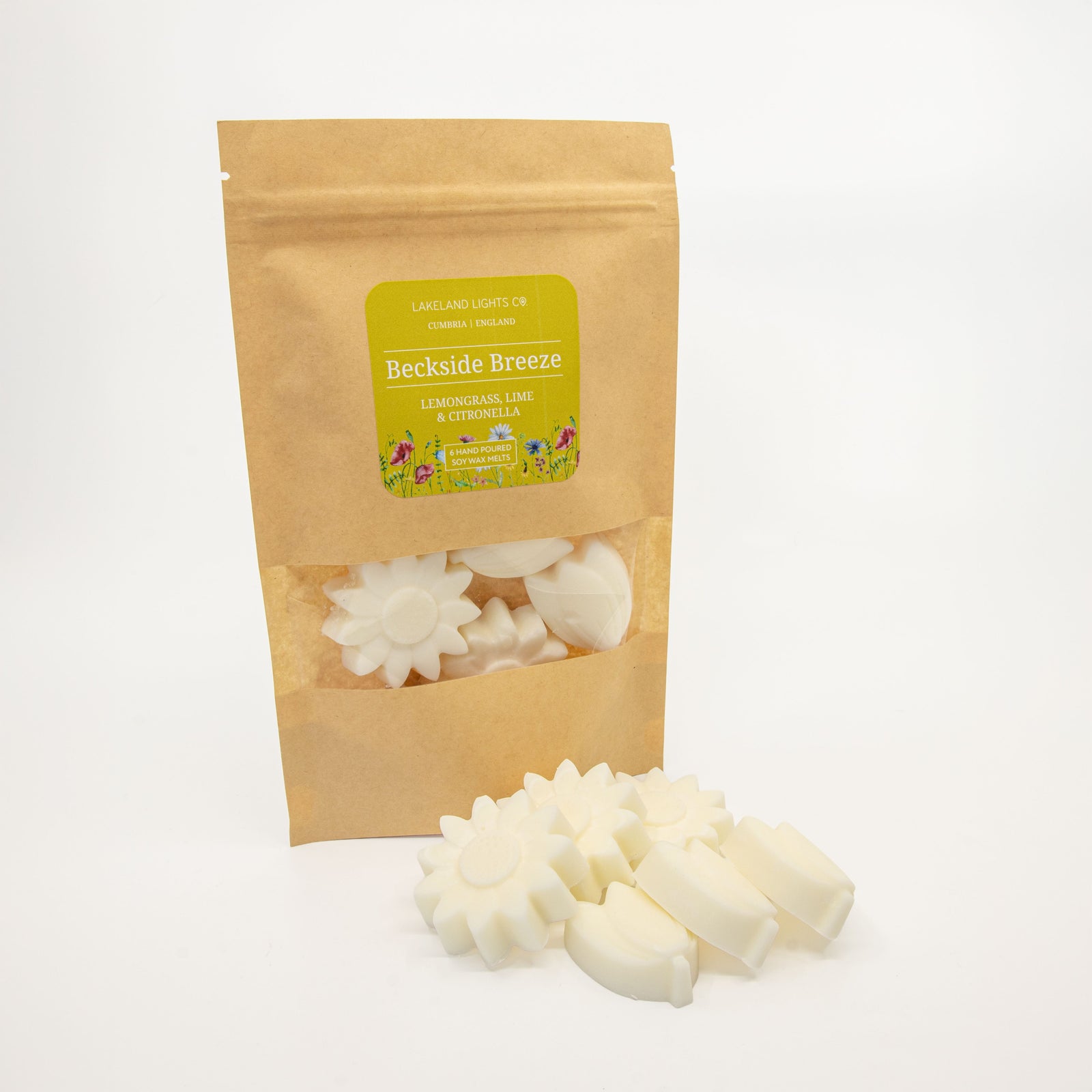 Lakeland Lights Company Beckside Breeze Wax Melts - Lemongrass, Lime & Citronella Soy Candle