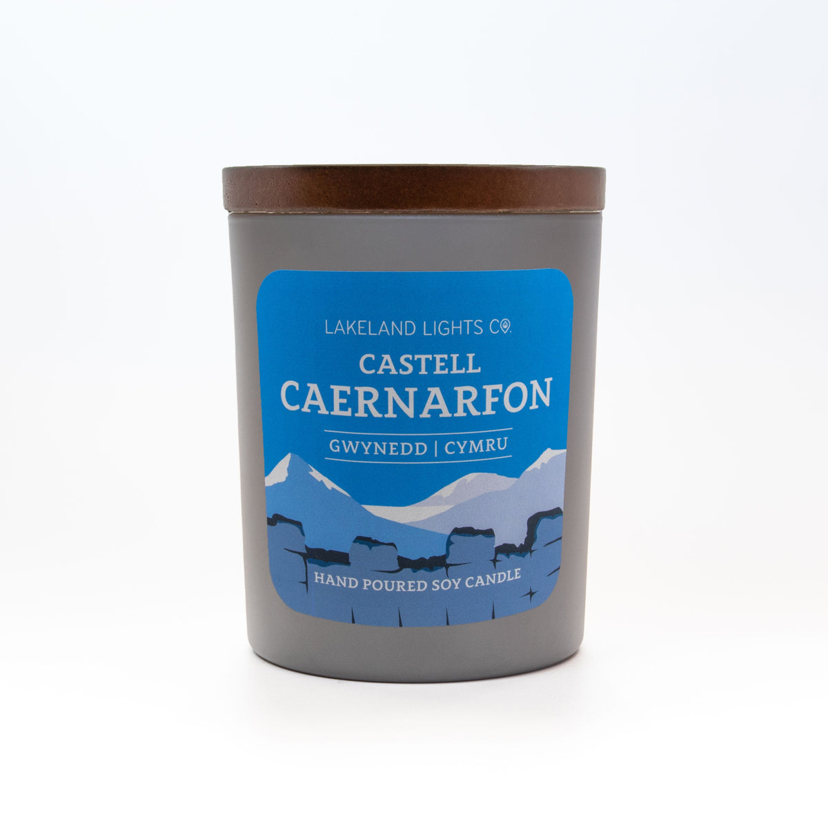 Lakeland Lights Company Castell Caernarfon - Cedarwood, Amber & Lemon Soy Candle