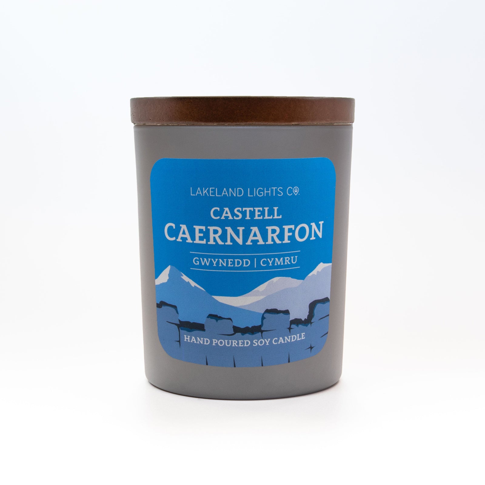 Lakeland Lights Company Castell Caernarfon - Cedarwood, Amber & Lemon Soy Candle