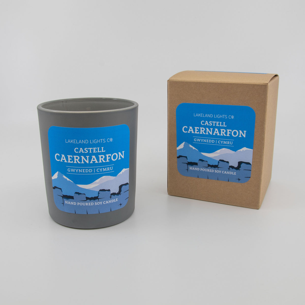 Lakeland Lights Company Castell Caernarfon - Cedarwood, Amber & Lemon Soy Candle