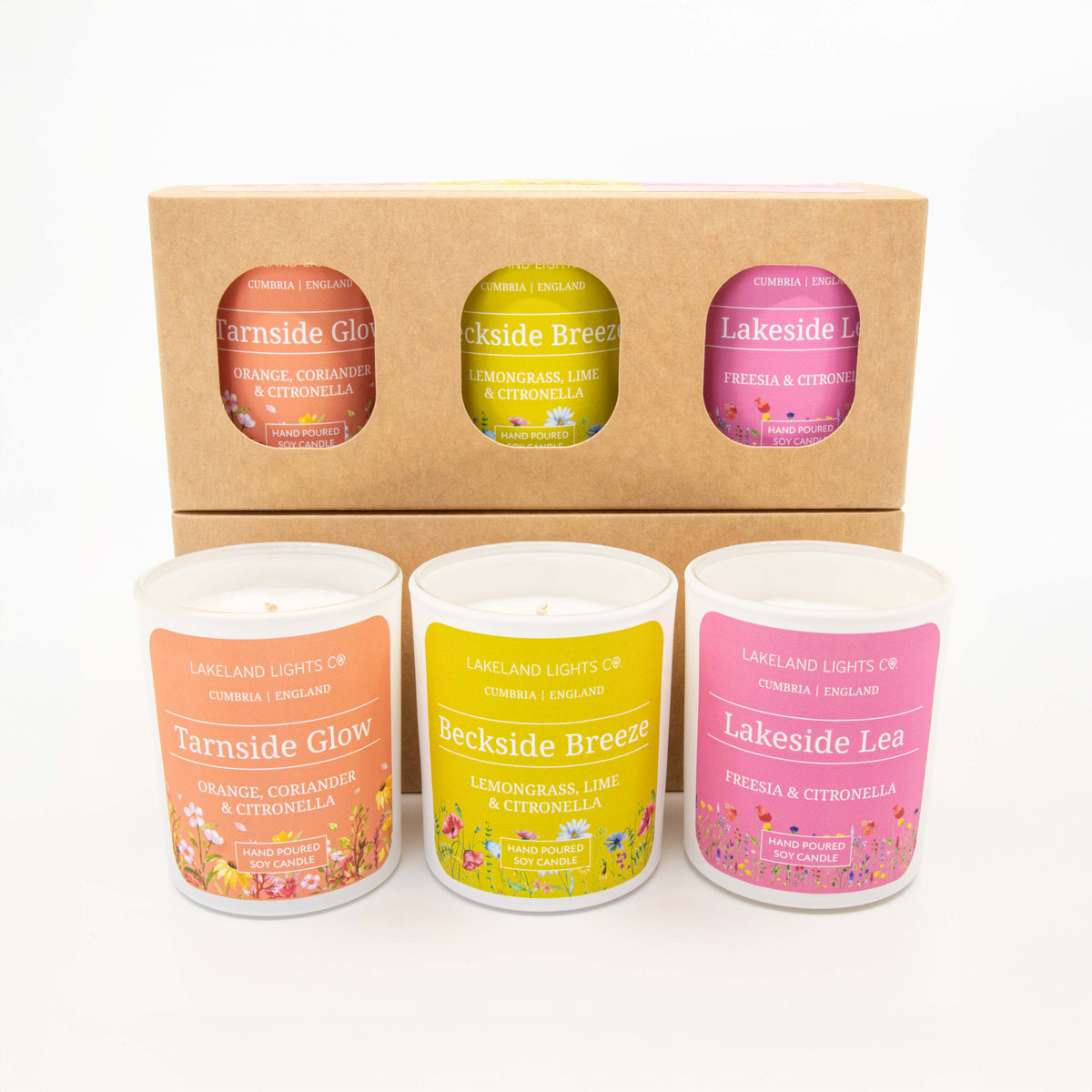 Lakeland Lights Company Citronella Collection - Three Candle Gift Sets Soy Candle