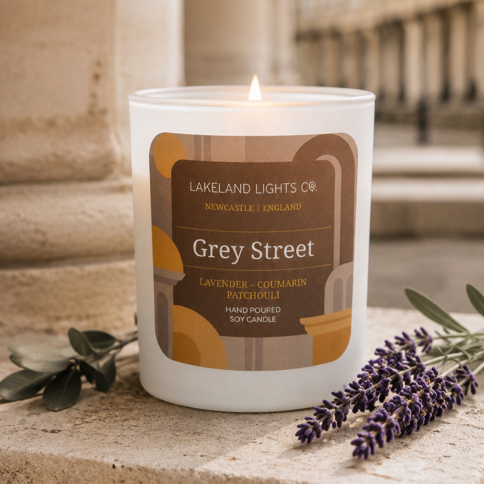 Lakeland Lights Company Grey Street - Lavender, Coumarin & Patchouli Soy Candle