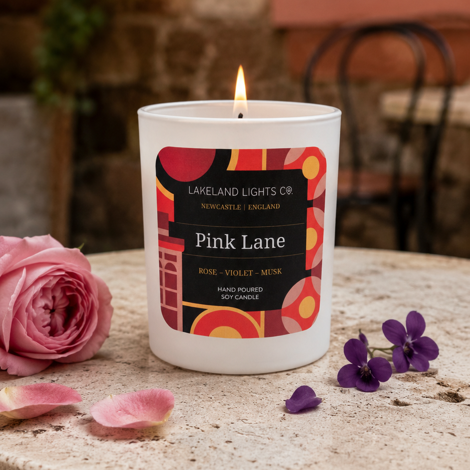 Lakeland Lights Company Pink Lane - Rose, Violet & Musk Soy Candle