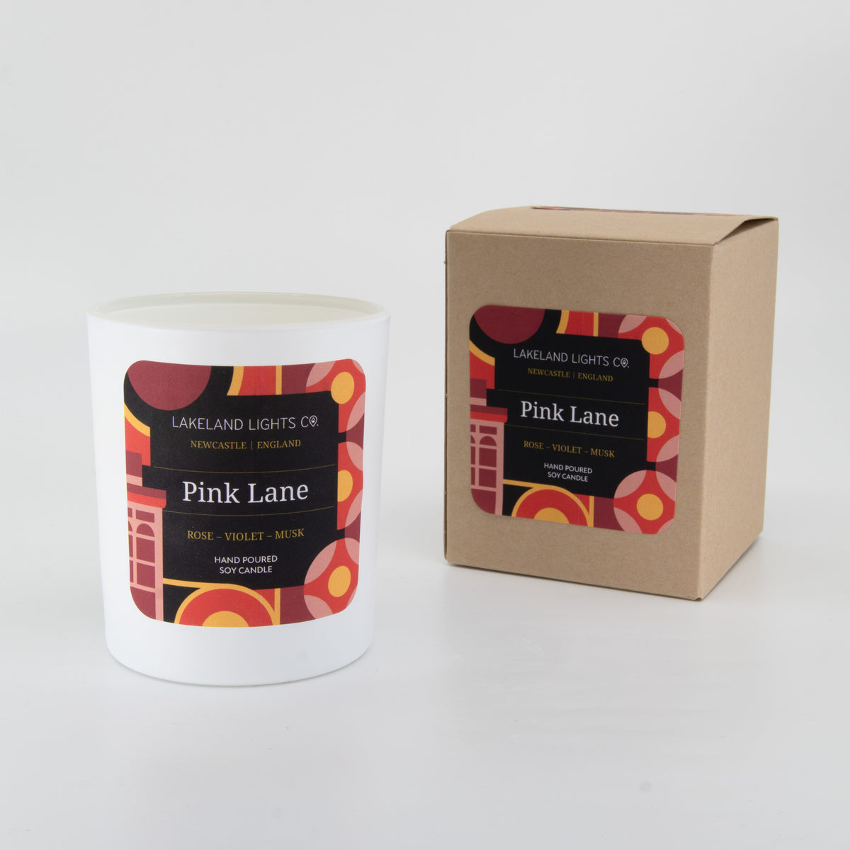 Lakeland Lights Company Pink Lane - Rose, Violet & Musk Soy Candle